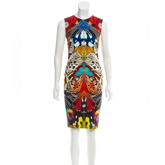 ROBERTO CAVALLI Butterly Print Sleeveless Body-Con Dress - Sz 40 IT / 4 US - Picture 2 of 12